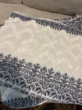 Set Navy White Cierra Scandinavian Style Pillow Shams Standard/Queen 100% cotton